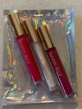 JOSIE MARAN Lip Gloss Trio - Bright Pink, Champagne Shimmer, Deep Berry